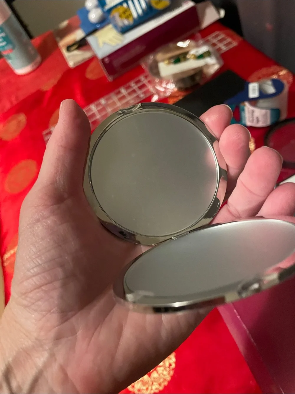 Dior Pink Toile Compact Mirror with Signature Logo - Picture 8 of 15